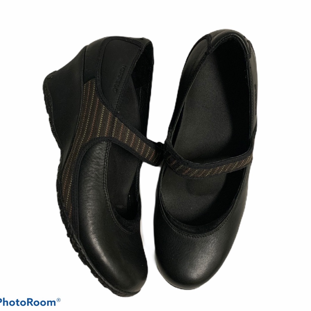 Merrell Poppy Mary Jane Wedge Black size 8